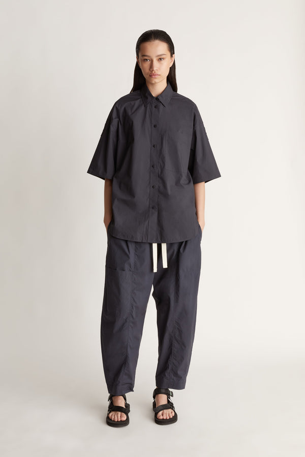 LM Poplin SS Shirt in Navy