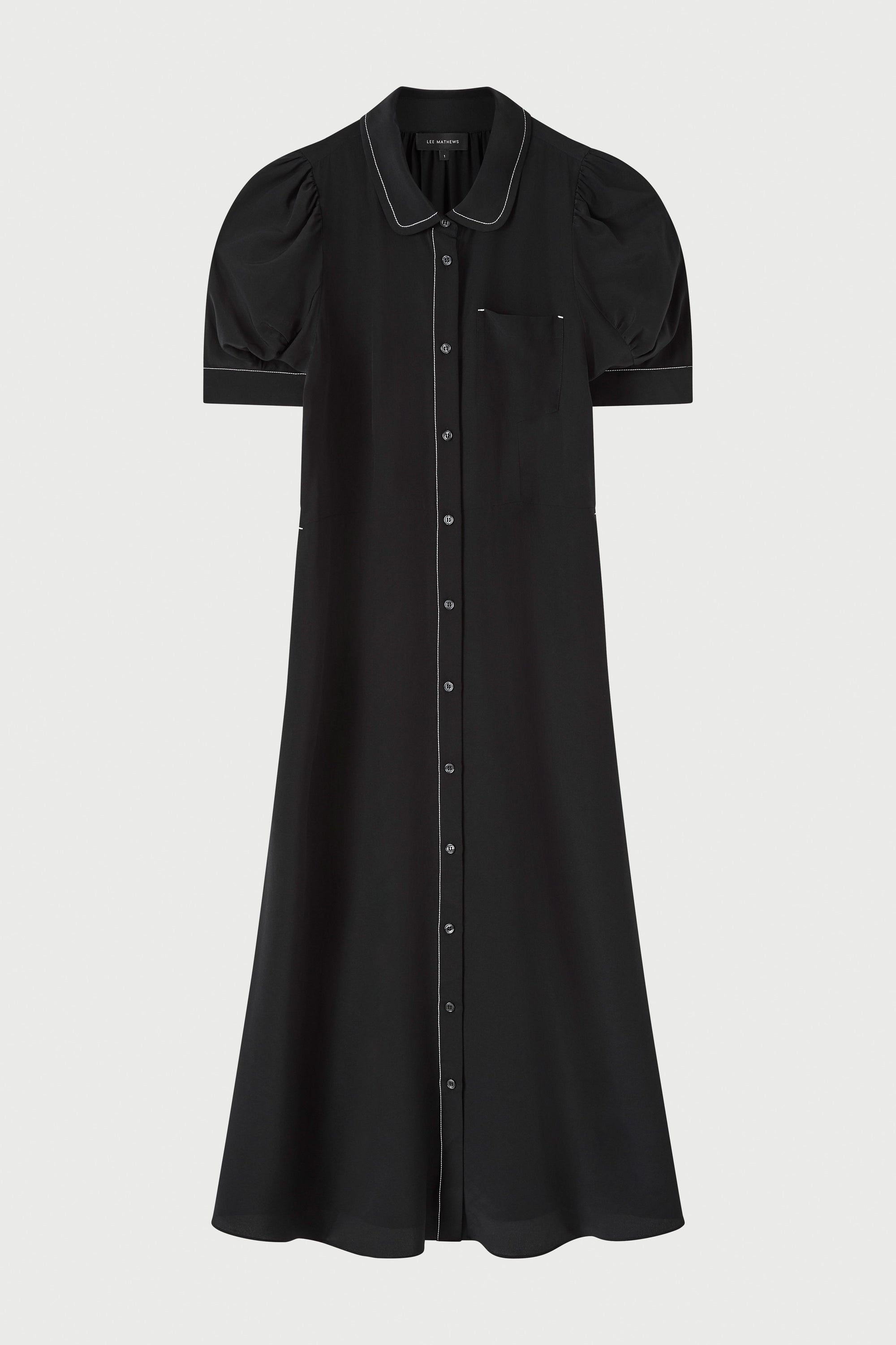 Cassini Short Sleeve Dress in Black