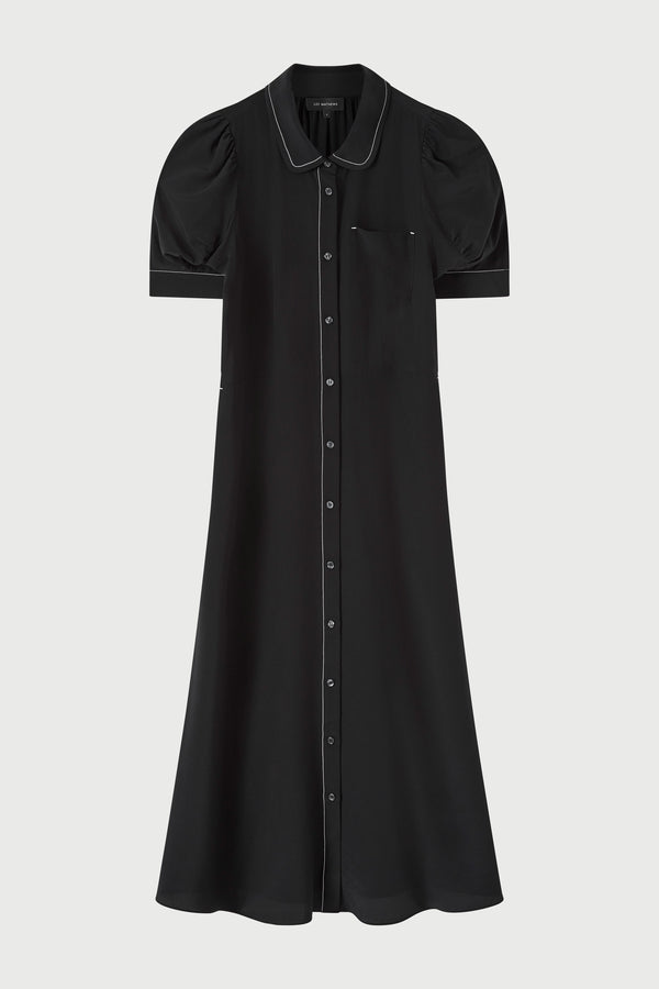Cassini Short Sleeve Dress in Black
