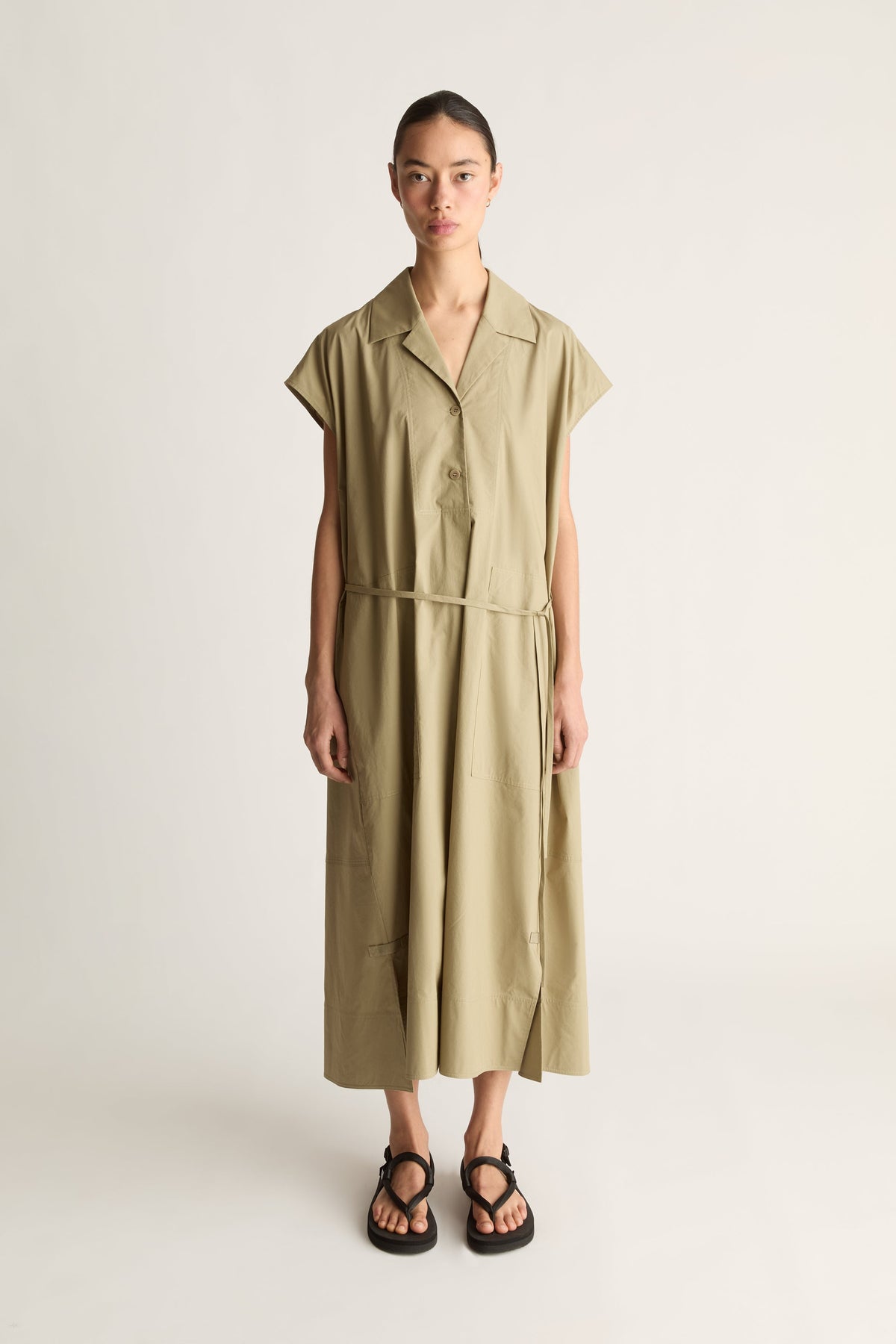 LM Poplin Belted Dress