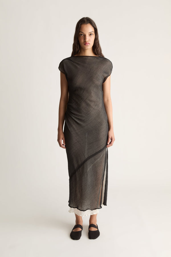Olympia Silk Cotton Boatneck Dress