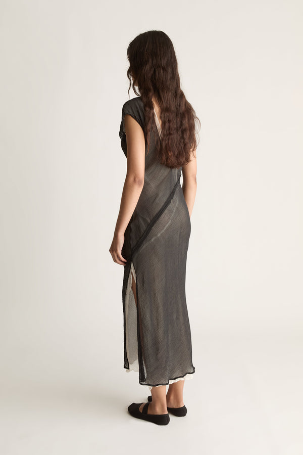 Olympia Silk Cotton Boatneck Dress