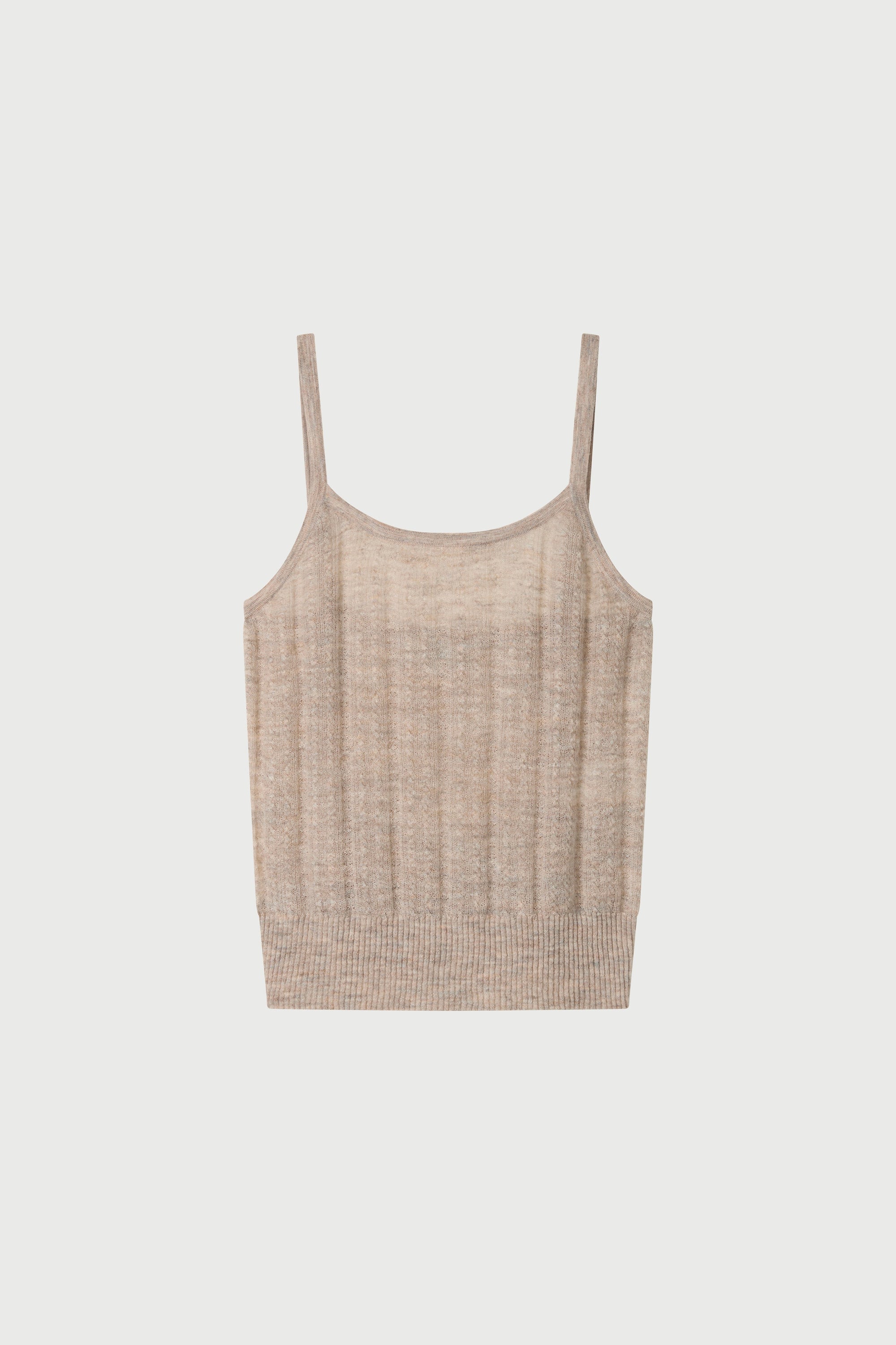 Beige tank top on a light gray background
