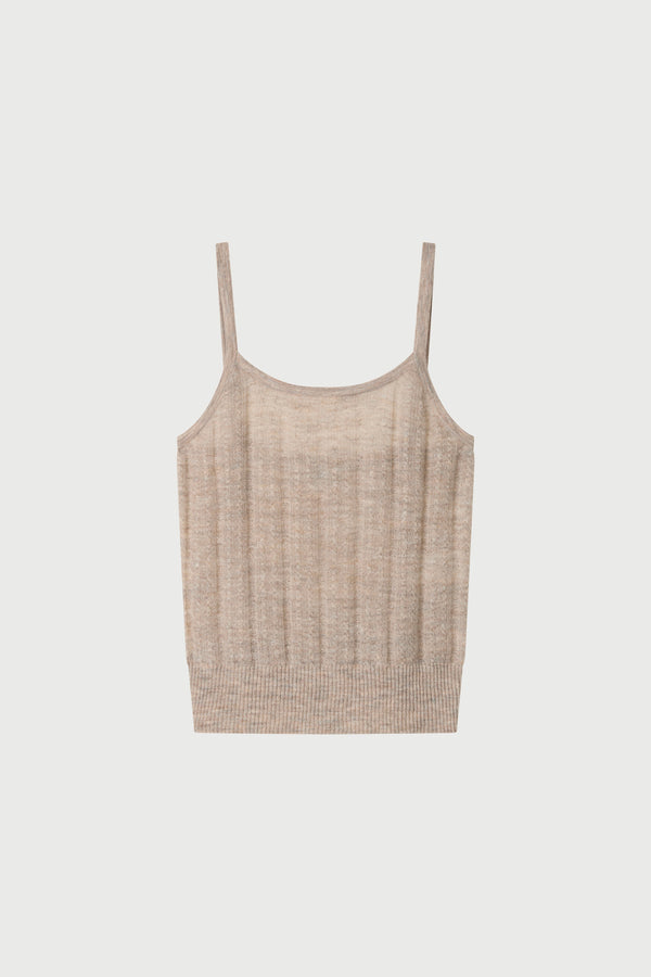 Beige tank top on a light gray background