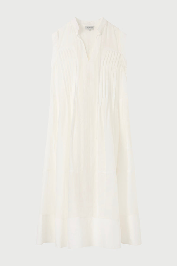 Long white dress on a white background
