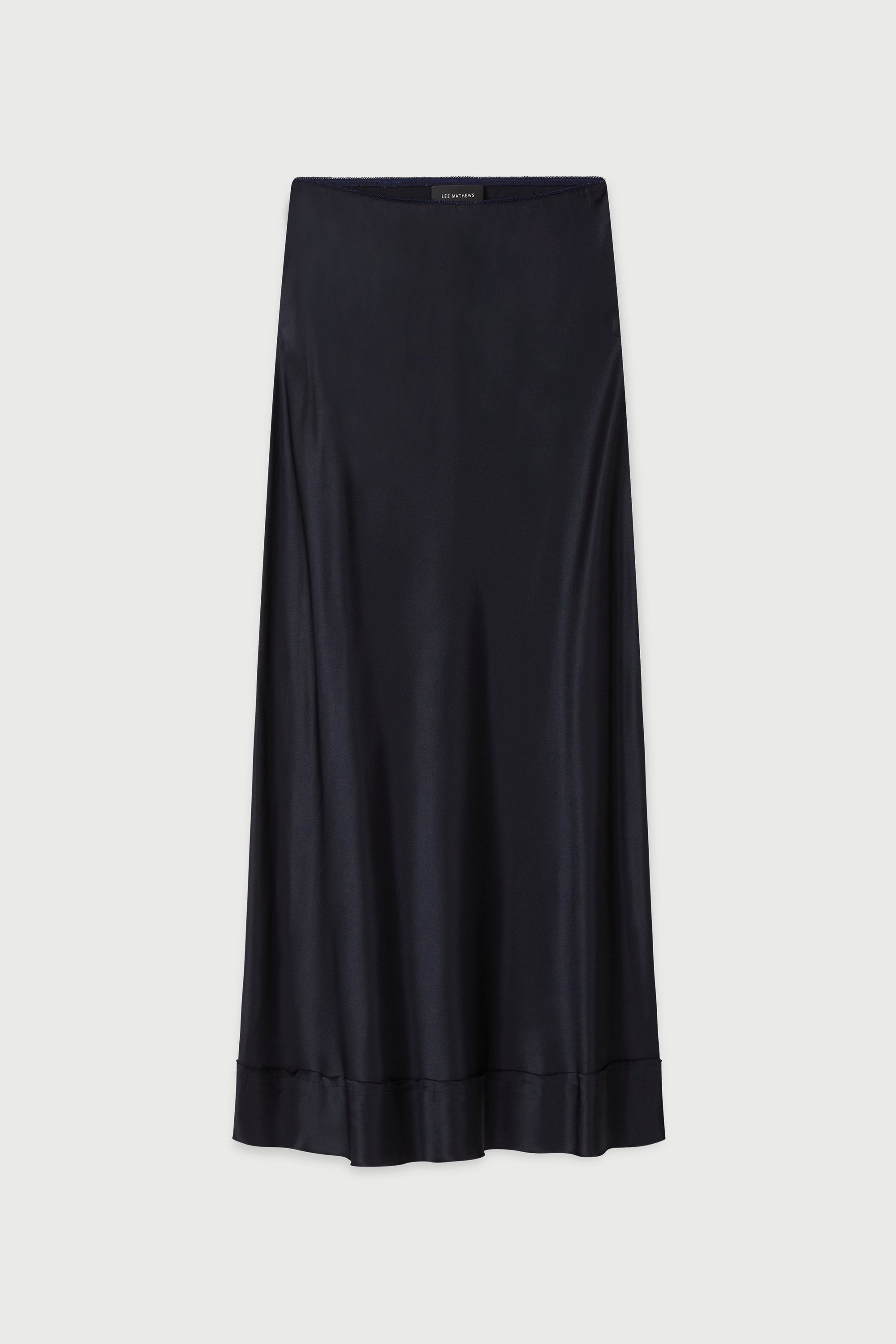 Stella silk satin skirt black 100% silk