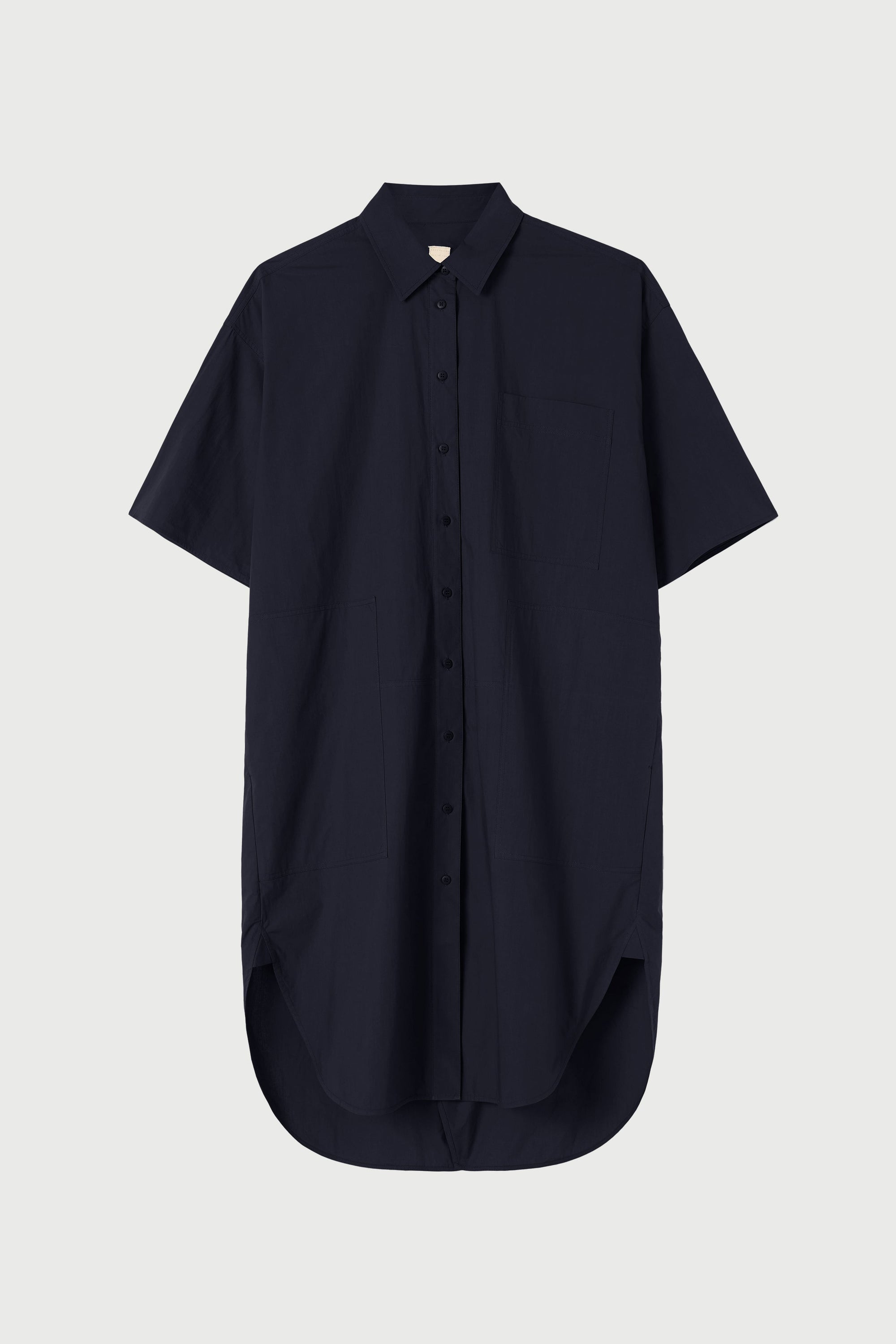 LM Poplin Short Sleeve Shirt Dress Black