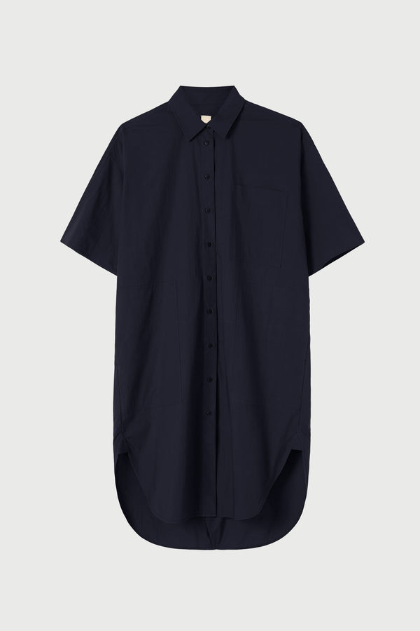 LM Poplin Short Sleeve Shirt Dress Black